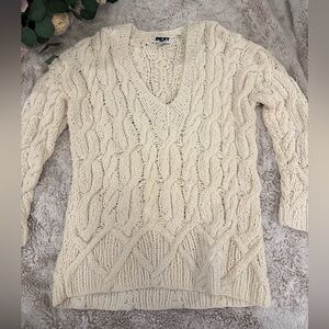 Chunky and cozy DKNY Cream Cable Knit Sweater